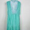 Anthropologie Forever That Girl Maxi Dress Size XL Turquoise Plunge Chiffon New