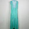 Anthropologie Forever That Girl Maxi Dress Size XL Turquoise Plunge Chiffon New