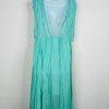 Anthropologie Forever That Girl Maxi Dress Size XL Turquoise Plunge Chiffon New