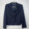 Evan Picone Polyester Skirt Suit Size 8 Blue Notch Collar Business 2PC Timeless