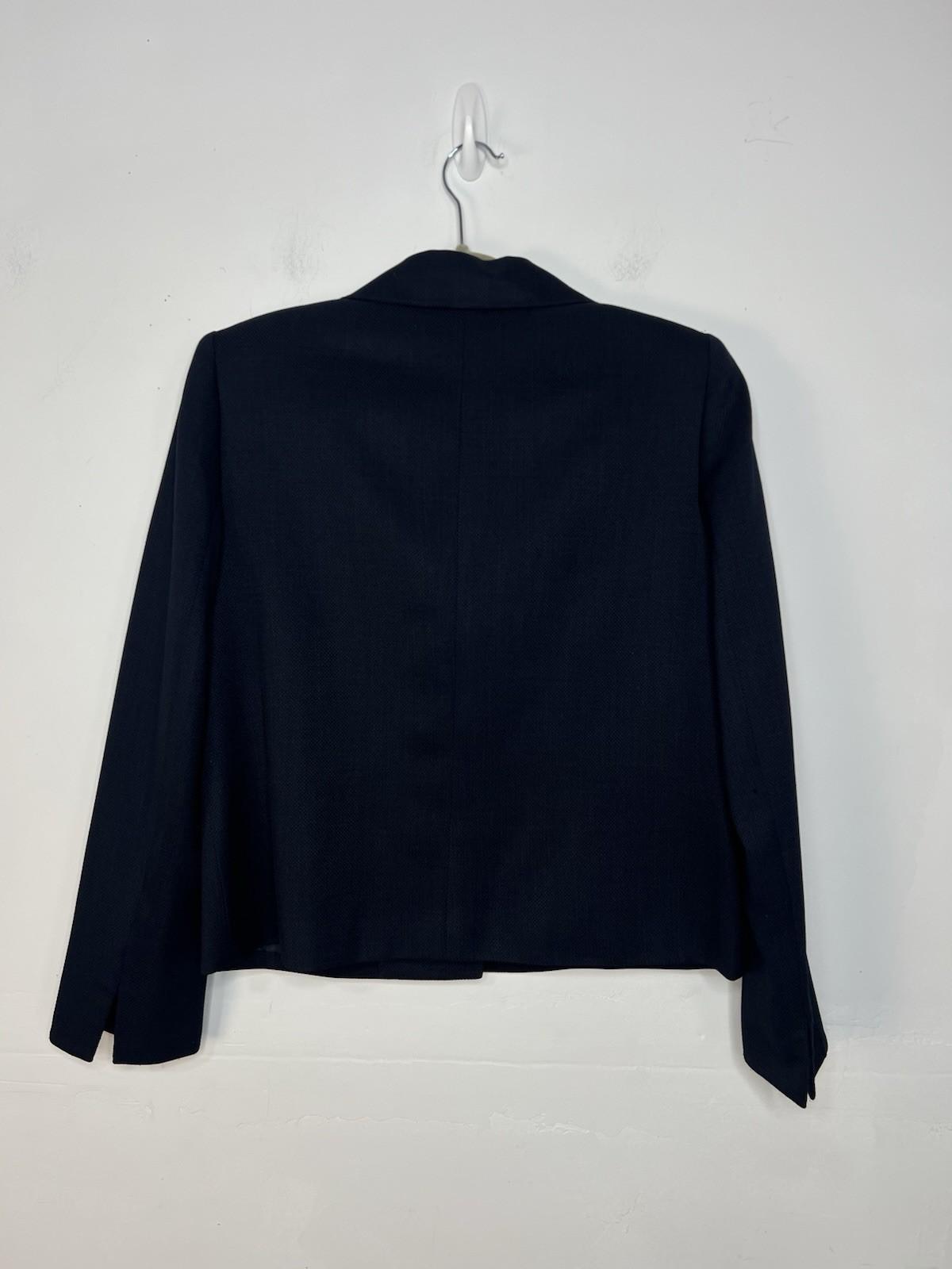 Evan Picone Polyester Skirt Suit Size 8 Blue Notch Collar Business 2PC Timeless