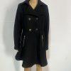 Laundry Shelli Segal Women Wool Blend M Black Double-Breasted Skirted PeaCoat