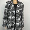 Le Suit Polyester Dress Suit Size 16 Black White Open Front Lined 2PC Timeless