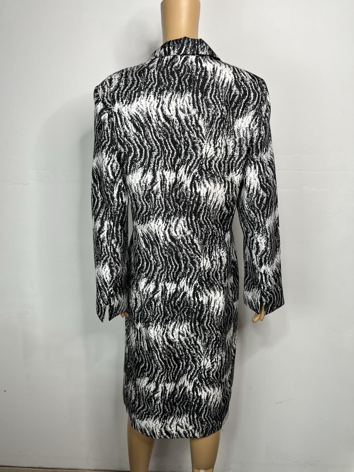Le Suit Polyester Dress Suit Size 16 Black White Open Front Lined 2PC Timeless