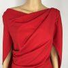 Betsy Adam Jordan Draped Cape Back Sleeves Dress Size 8 Red Sheath Dress New