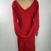 Betsy Adam Jordan Draped Cape Back Sleeves Dress Size 8 Red Sheath Dress New