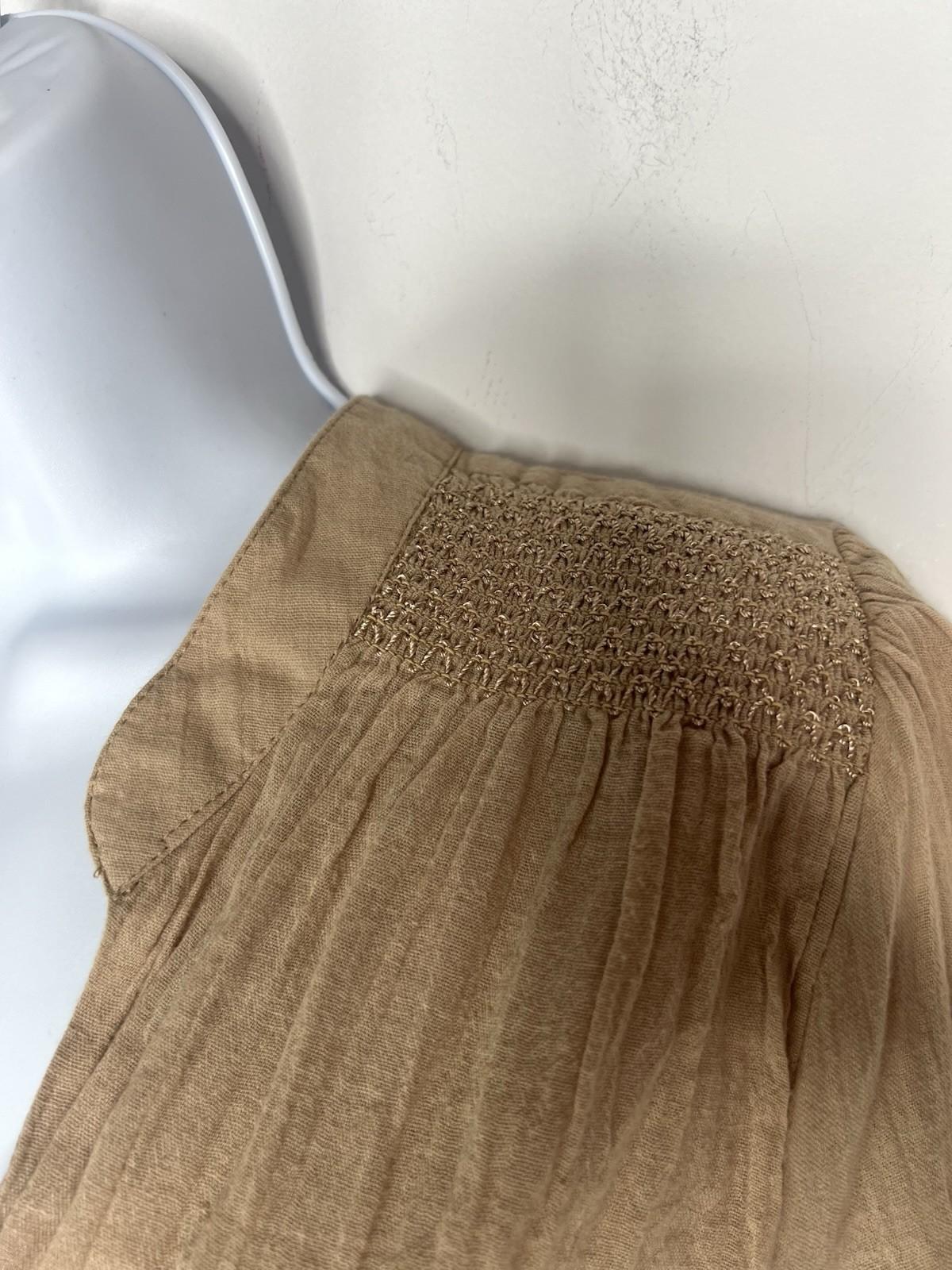 LA ROUGE Mette Cotton Dress S/M Cold Sand Loose Sundress Langelook Boho Flowy