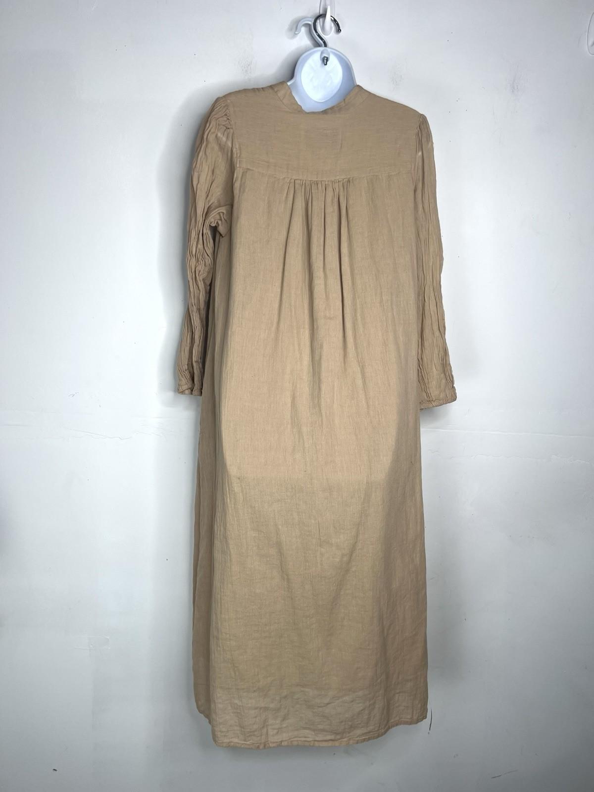 LA ROUGE Mette Cotton Dress S/M Cold Sand Loose Sundress Langelook Boho Flowy