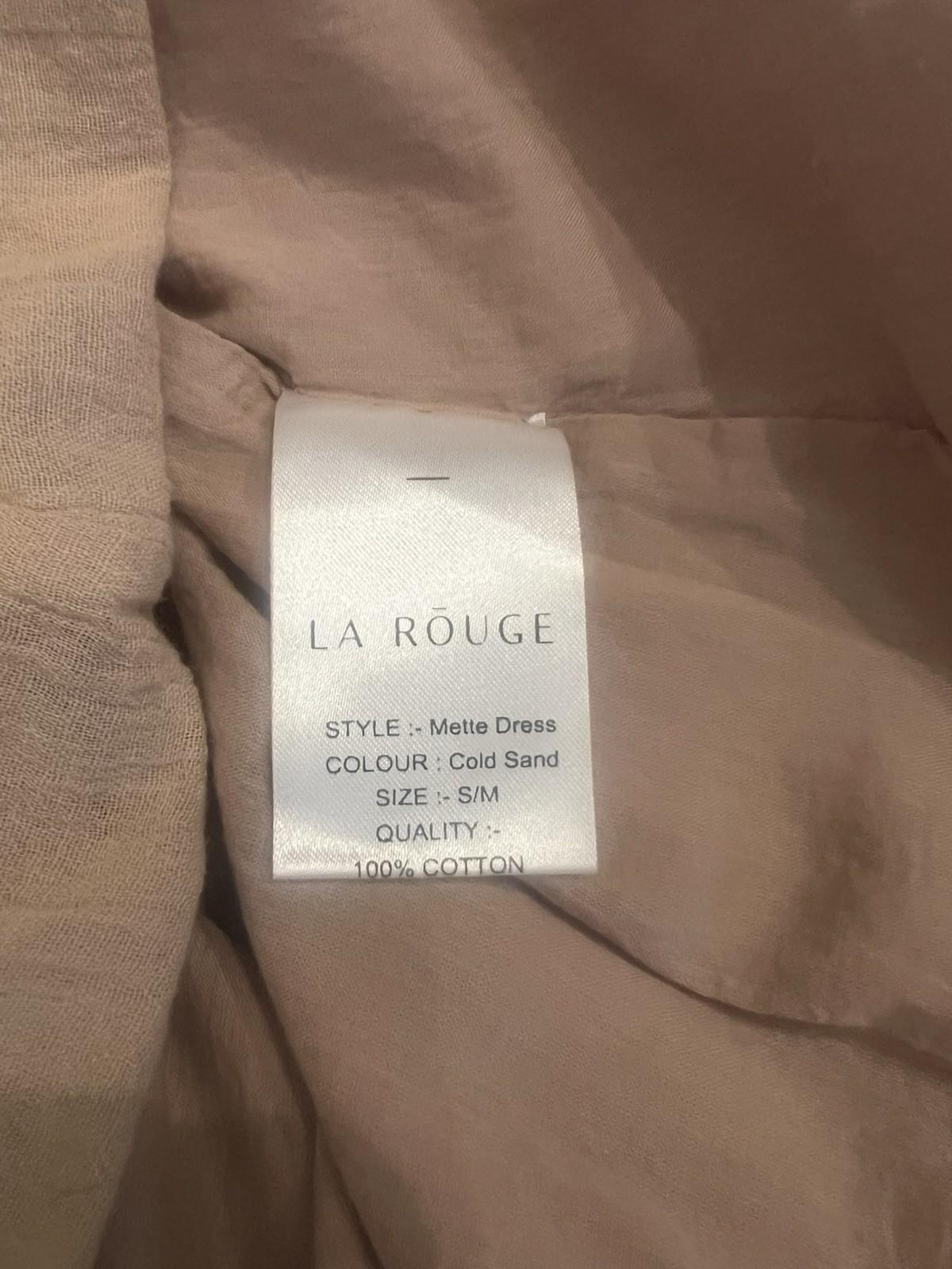 LA ROUGE Mette Cotton Dress S/M Cold Sand Loose Sundress Langelook Boho Flowy