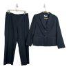 Le suit Women 2PC Polyester Pant Suit Size 12 Dark Blue Business Timeless