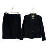 Le Suit Women Polyester Skirt Suit Size 10 Black Notch Collar Cocktail  2PC