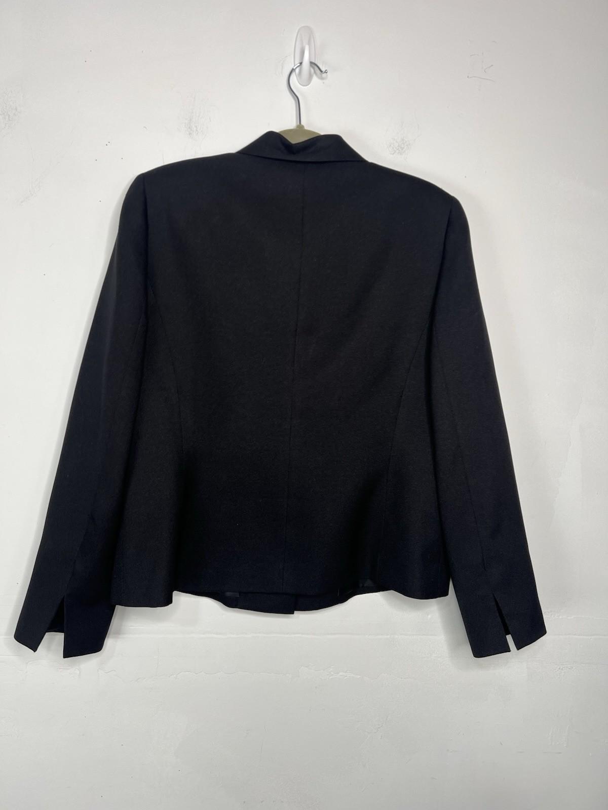 Le Suit Women Polyester Skirt Suit Size 10 Black Notch Collar Cocktail  2PC