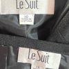 Le Suit Women Polyester Skirt Suit Size 10 Black Notch Collar Cocktail  2PC