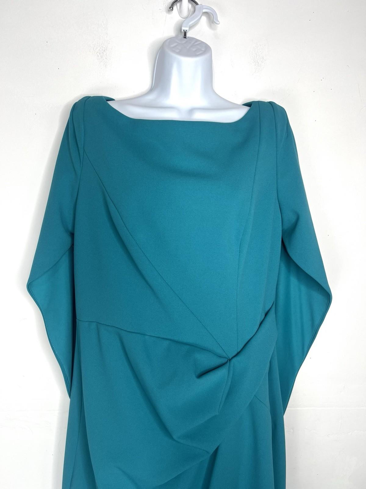 Betsy & Adams Women Stretch Cape Back Sleeve Sheath Dress Size 16 Azure