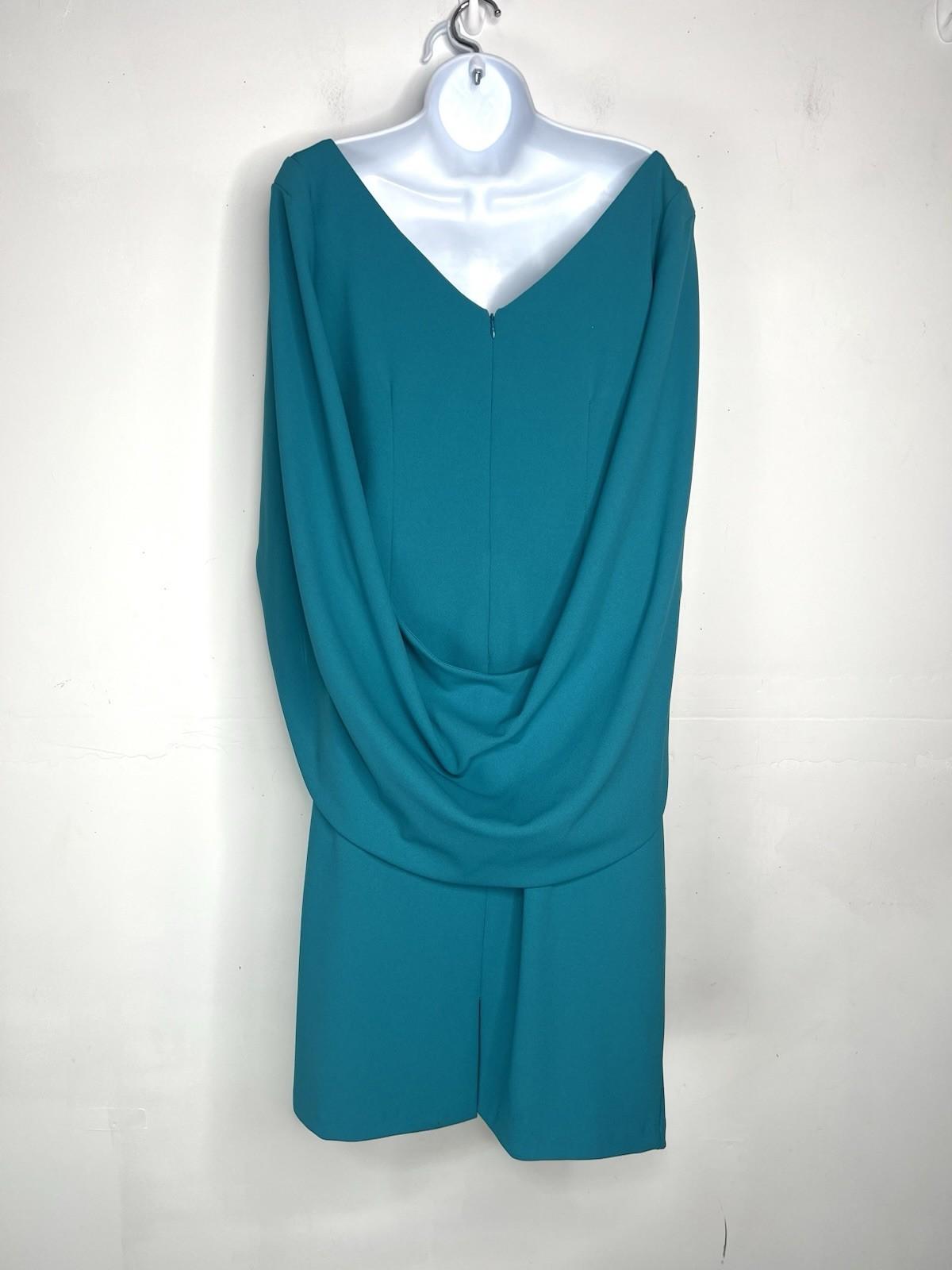 Betsy & Adams Women Stretch Cape Back Sleeve Sheath Dress Size 16 Azure