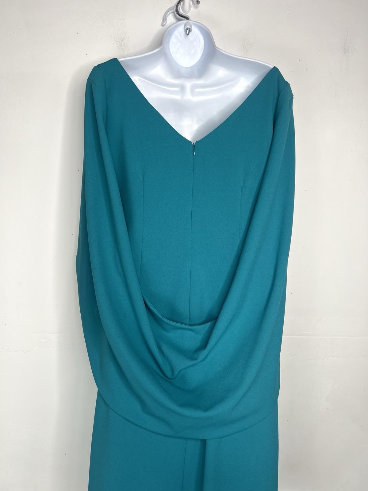 Betsy & Adams Women Stretch Cape Back Sleeve Sheath Dress Size 16 Azure