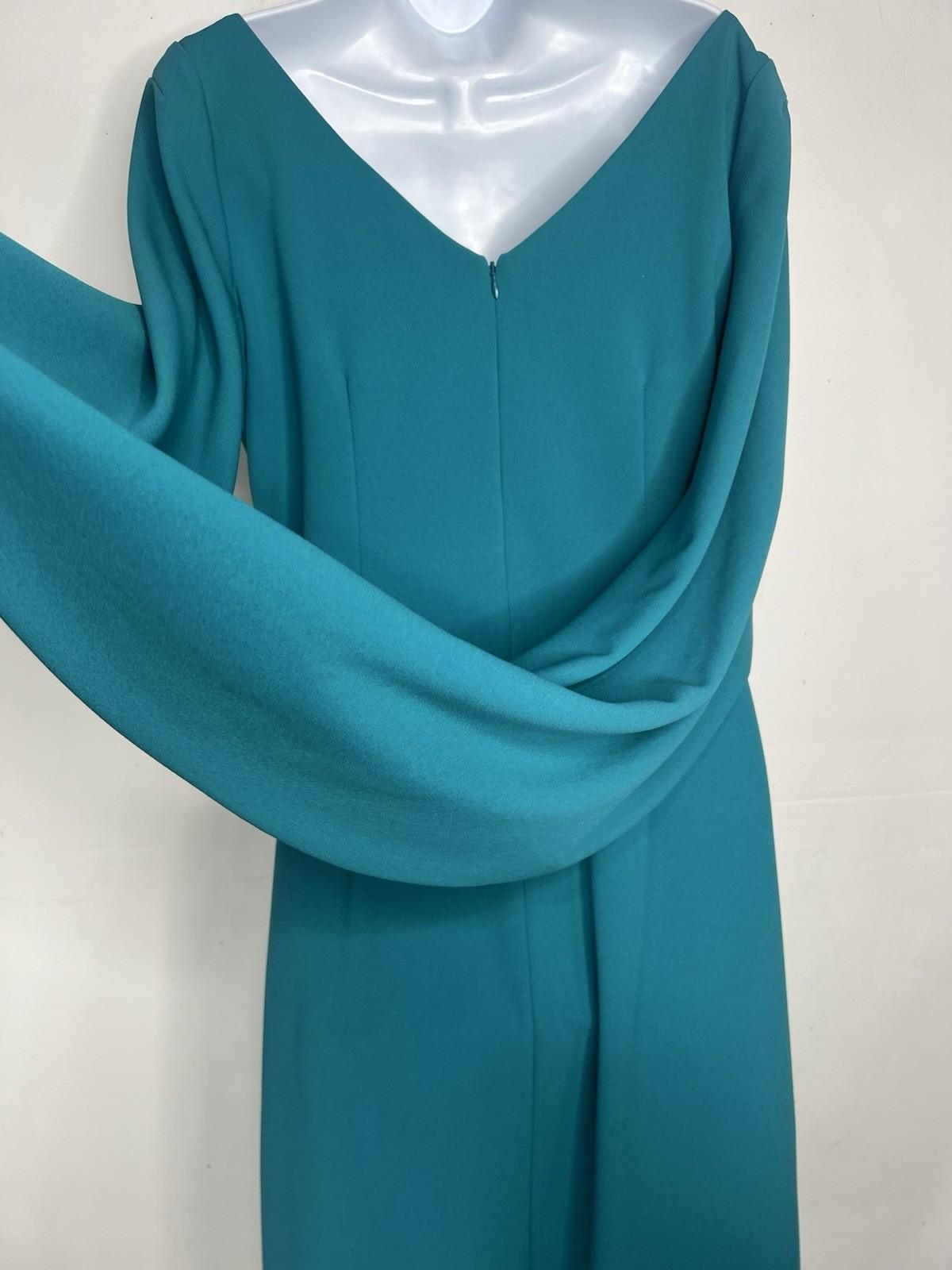 Betsy & Adams Women Stretch Cape Back Sleeve Sheath Dress Size 16 Azure