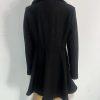 Laundry Shelli Segal Women Wool Blend M Black Double-Breasted Skirted PeaCoat