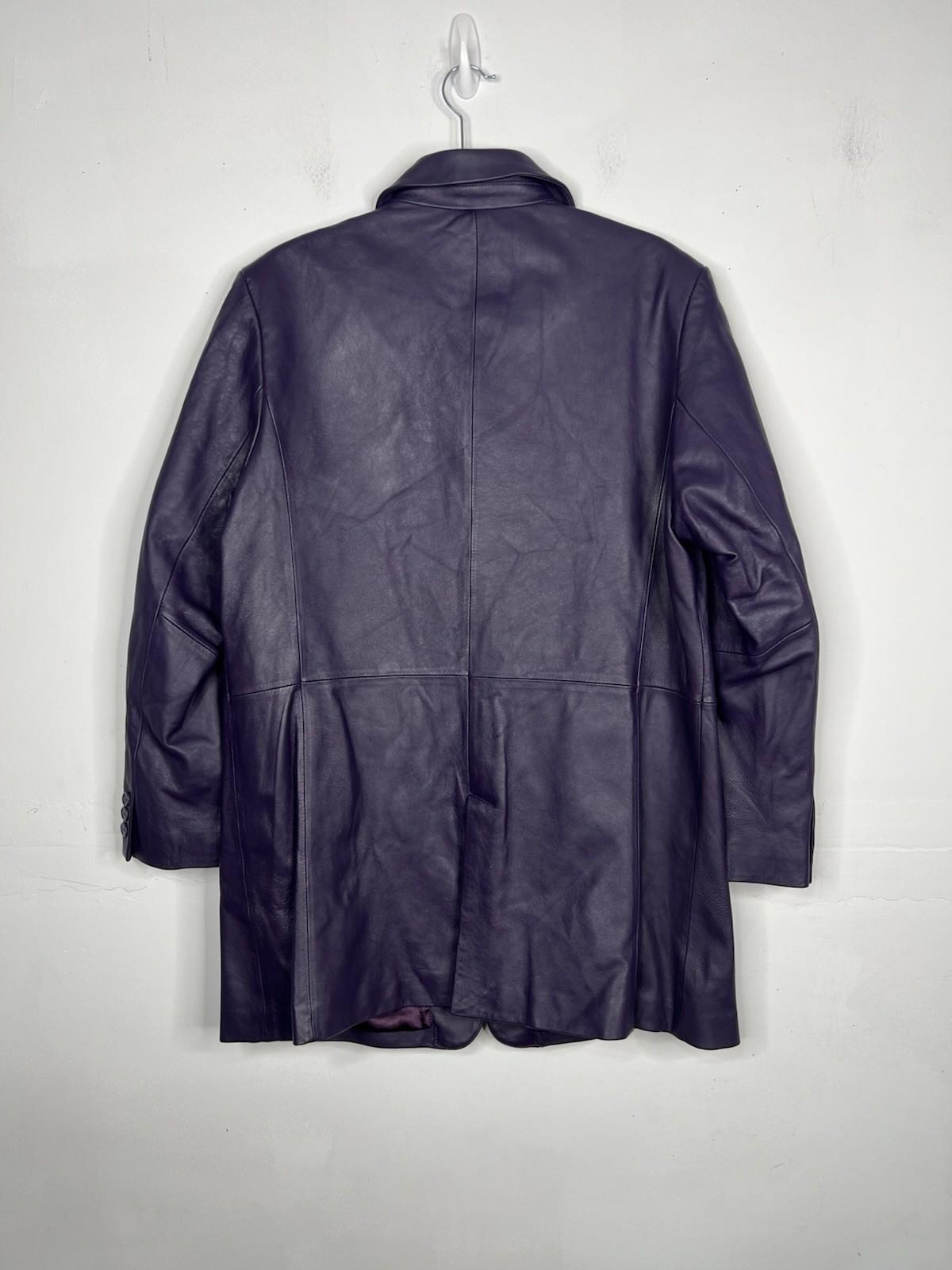 Terry Lewis Women Vintage Genuine Leather Lined Basic Jacket Size L Purple