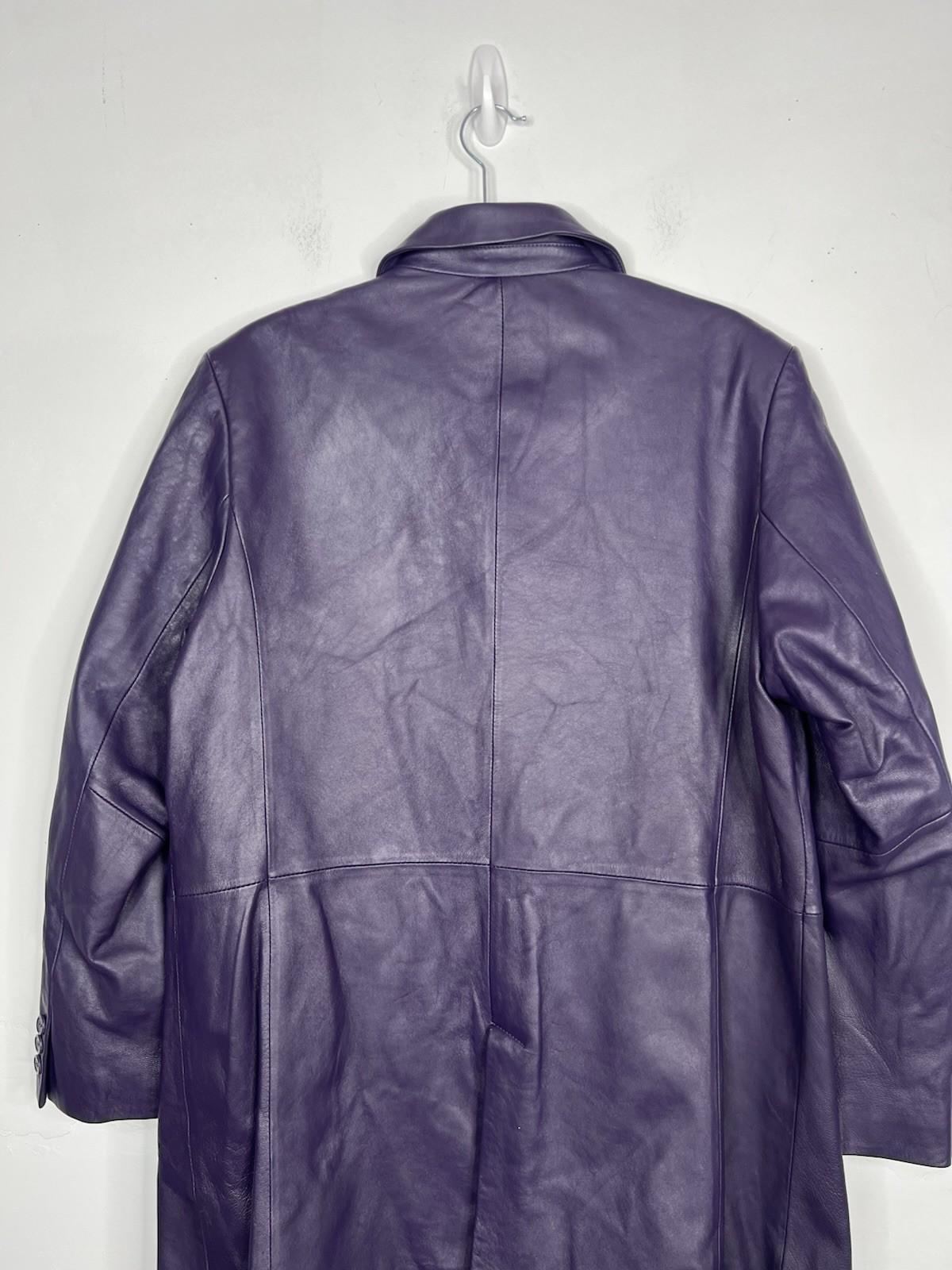 Terry Lewis Women Vintage Genuine Leather Lined Basic Jacket Size L Purple