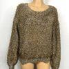Lucy Paris Lola Women Gold Soft Fuzzy Eyelash Sweater Size XL Metallic Cozy