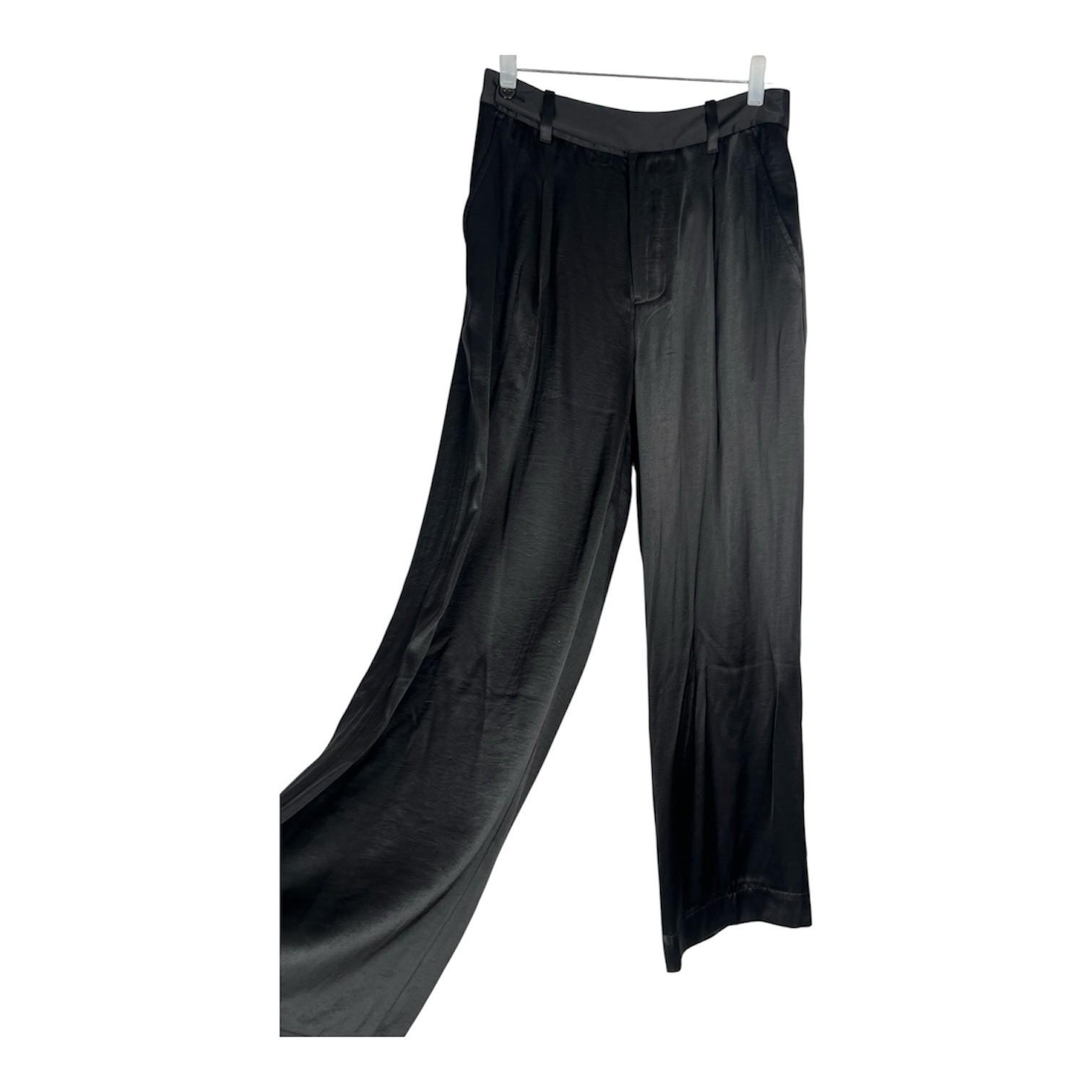 Madewell The Harlow Wide Leg Satin Trouser Pants Size 4 Pleated Waist Minimalist