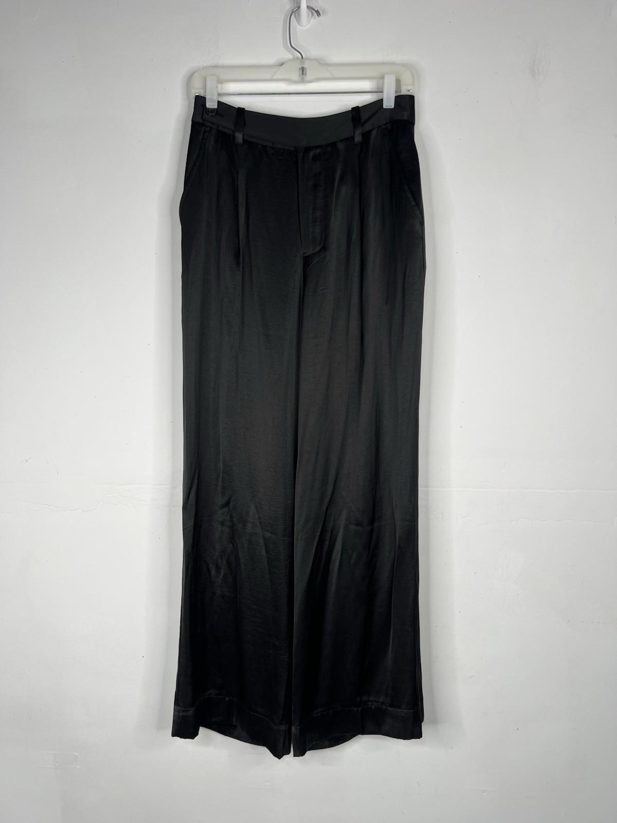 Madewell The Harlow Wide Leg Satin Trouser Pants Size 4 Pleated Waist Minimalist
