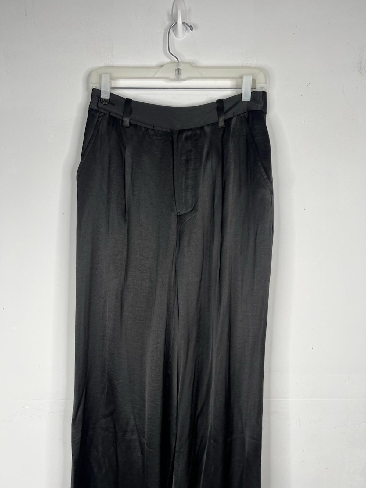 Madewell The Harlow Wide Leg Satin Trouser Pants Size 4 Pleated Waist Minimalist