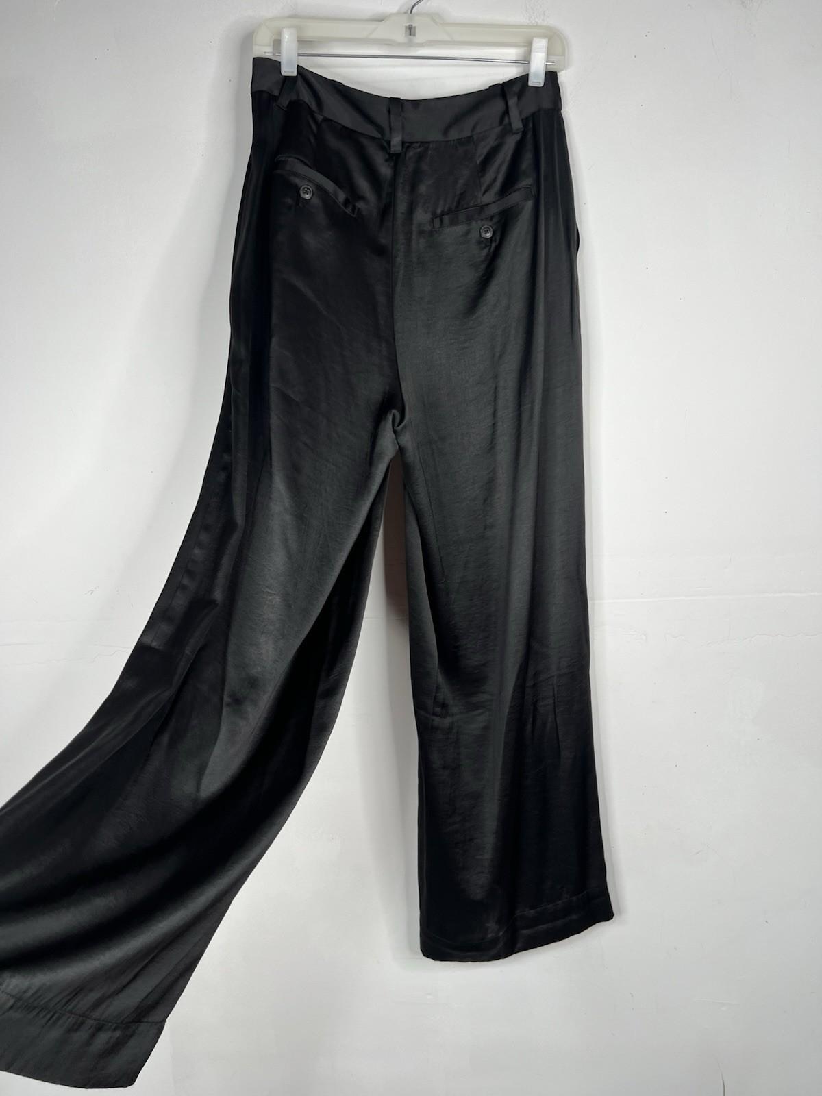 Madewell The Harlow Wide Leg Satin Trouser Pants Size 4 Pleated Waist Minimalist