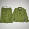 Tahari ASL Polyester Blend Skirt Suit Size 6 Green Metallic Timeless Cocktail