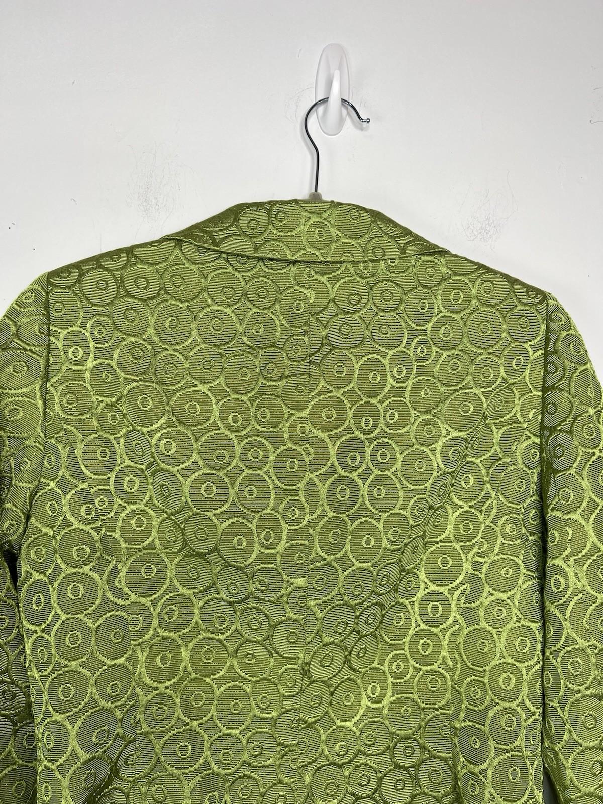 Tahari ASL Polyester Blend Skirt Suit Size 6 Green Metallic Timeless Cocktail