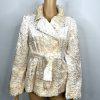 INC Int Concepts Women Faux Fur Texture Coat Size M Double Breasted Belted Cute