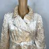 INC Int Concepts Women Faux Fur Texture Coat Size M Double Breasted Belted Cute