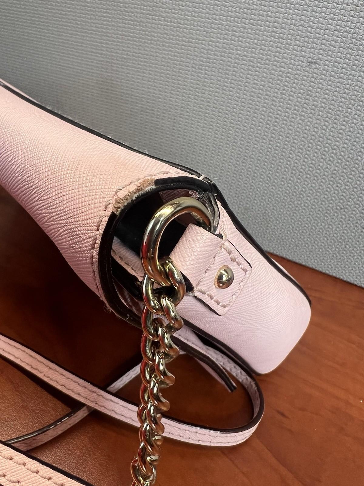 Kate Spade NY Charlotte Leather Blush Pink Shoulder Strap Crossbody Bag Flap