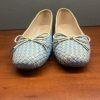 10-37.jpg Dune London Leather Ballet Flats Shoes Size 40/US 10 Blue Tan Woven Bow Soft New