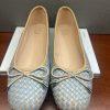 10-40.jpg Dune London Leather Ballet Flats Shoes Size 40/US 10 Blue Tan Woven Bow Soft New