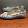 10-41.jpg Dune London Leather Ballet Flats Shoes Size 40/US 10 Blue Tan Woven Bow Soft New