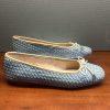 10-42.jpg Dune London Leather Ballet Flats Shoes Size 40/US 10 Blue Tan Woven Bow Soft New
