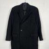 Joseph Abboud VTG Men 100% Cashmere Coat 50 Black Made In Italy Double breasted
