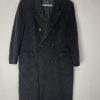Joseph Abboud VTG Men 100% Cashmere Coat 50 Black Made In Italy Double breasted
