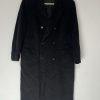 Joseph Abboud VTG Men 100% Cashmere Coat 50 Black Made In Italy Double breasted