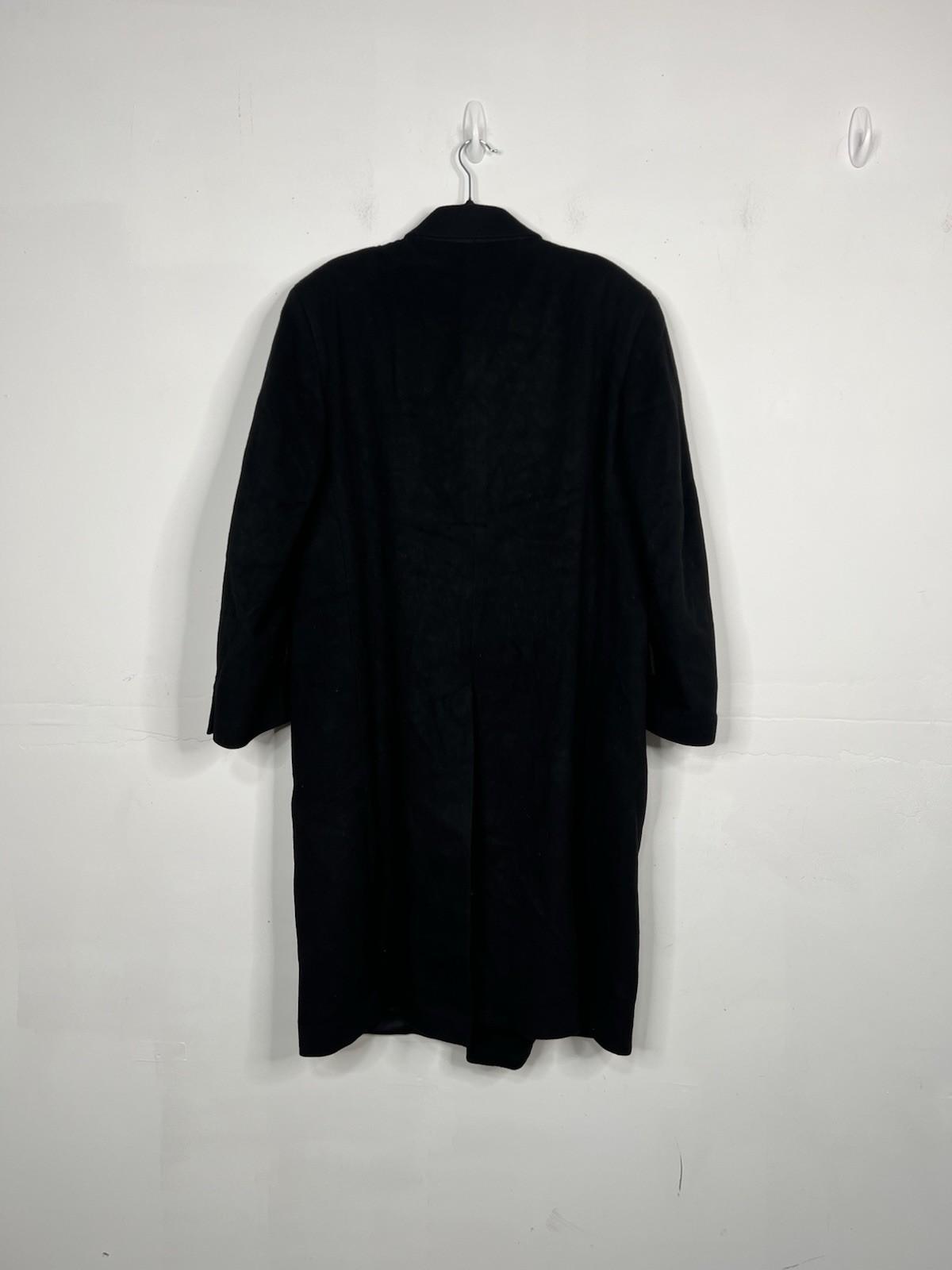 Joseph Abboud VTG Men 100% Cashmere Coat 50 Black Made In Italy Double breasted