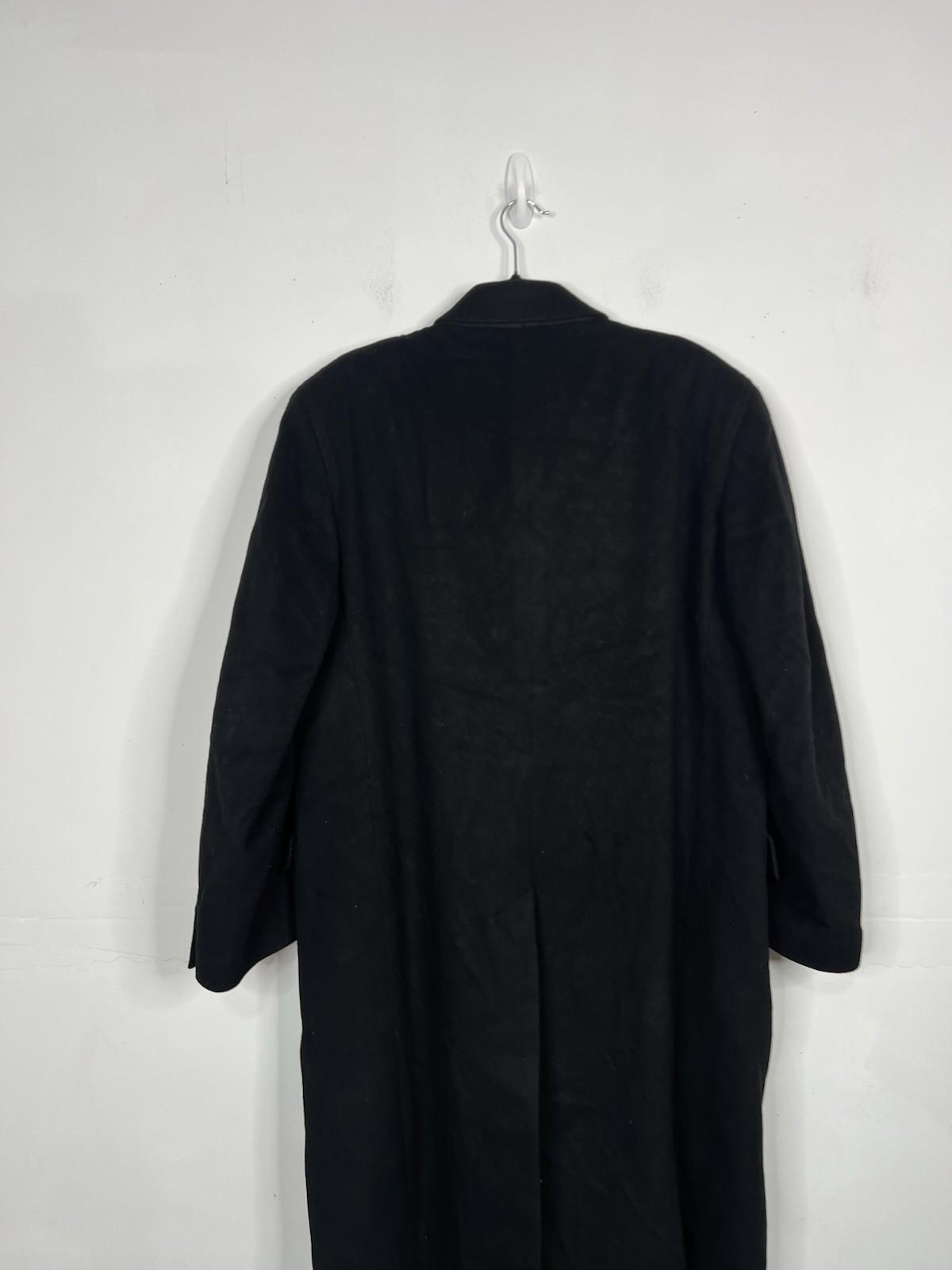 Joseph Abboud VTG Men 100% Cashmere Coat 50 Black Made In Italy Double breasted