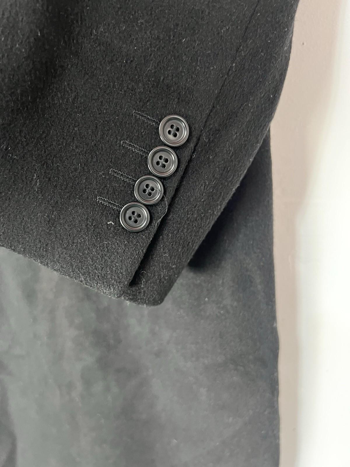 Joseph Abboud VTG Men 100% Cashmere Coat 50 Black Made In Italy Double breasted