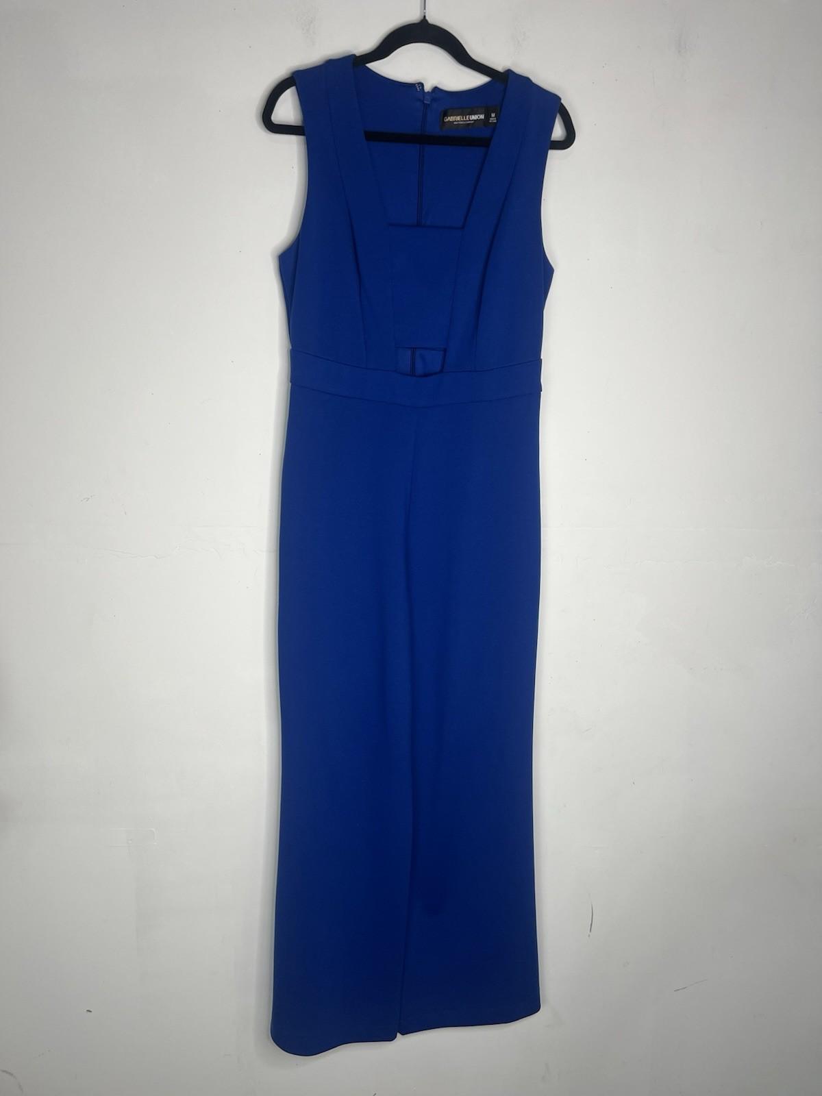 Gabrielle Union NY&CO Stretch Jumpsuit Size M Blue Sleeveless Cut Out Wide Leg