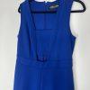 Gabrielle Union NY&CO Stretch Jumpsuit Size M Blue Sleeveless Cut Out Wide Leg