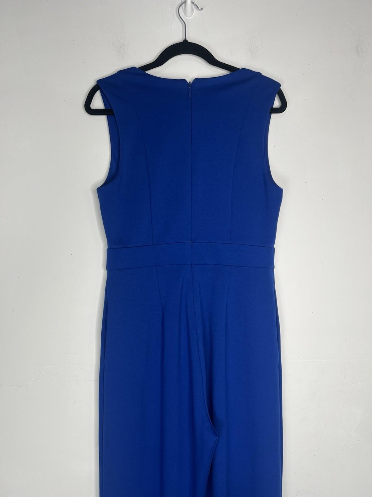 Gabrielle Union NY&CO Stretch Jumpsuit Size M Blue Sleeveless Cut Out Wide Leg