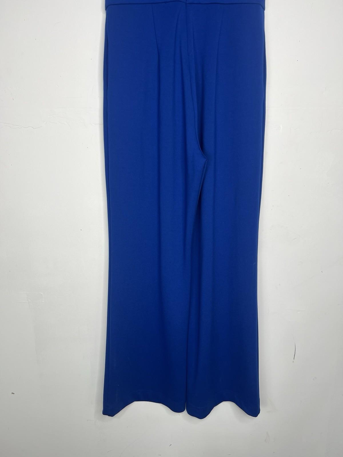 Gabrielle Union NY&CO Stretch Jumpsuit Size M Blue Sleeveless Cut Out Wide Leg