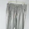 Lauren Ralph Lauren Women Silver Jogger Pants Size L Shiny Casual Metallic New