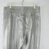 Lauren Ralph Lauren Women Silver Jogger Pants Size L Shiny Casual Metallic New
